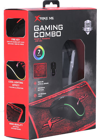 Xtrike Me GMP-290 Gaming Ποντίκι 3600 DPI Μαύρο