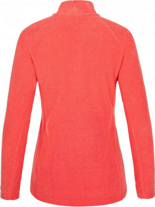 Kilpi Almeri Winter Damen Vlies Bluse Langärmelig mit Reißverschluss Orange