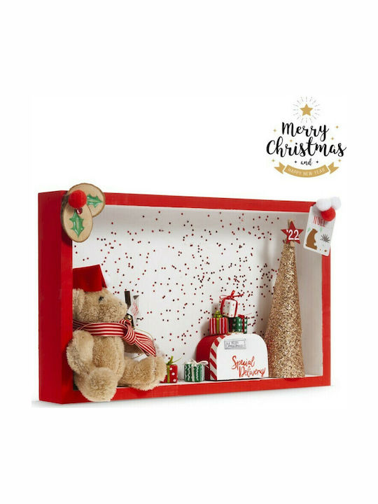 Parisis Christmas Wooden Figure Sign Red Length 50cm