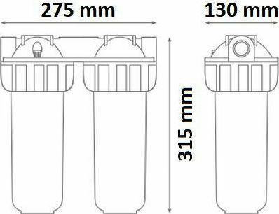 Atlas Filtri Senior Plus Duplex 3P AFO SX AS Wasserfiltrationssystem Zentrale Versorgung / Unter der Spüle Durchmesser 3/4''