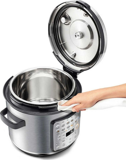 Sage Fast Slow Go Πολυμάγειρας 1100W με Χωρητικότητα 6lt Ασημί
