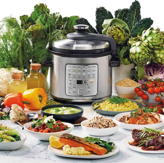 Sage Fast Slow Go Πολυμάγειρας 1100W με Χωρητικότητα 6lt Ασημί
