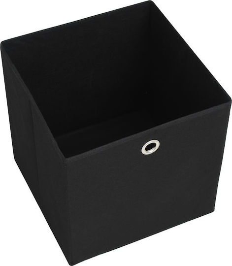 vidaXL Текстил Кутия за съхранение Черен 28x28x28см 4бр