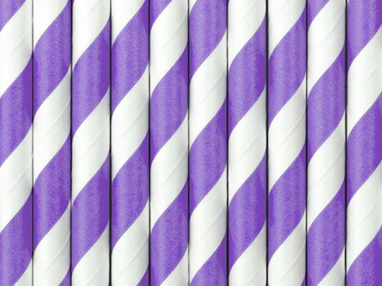 Straws Paper Purple 10pcs