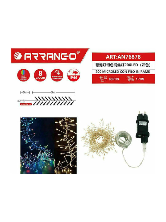 200 Lights LED 3m. Multicolor in String Arrango