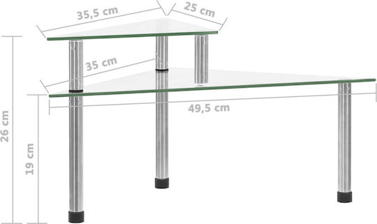 vidaXL Suport Metalic De Masă 49.5x35x19cm Argintiu