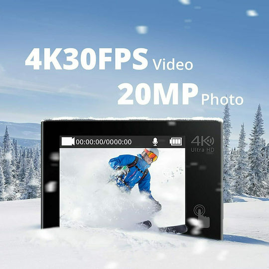 Akaso Brave 4 Pro Action Camera 4K Ultra HD Underwater with Touch Screen 2" and Wi-Fi Black