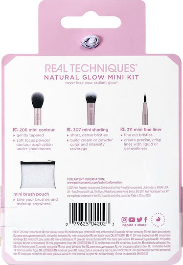 Real Techniques Synthetic Make Up Brush Set Natural Glow Mini 3pcs