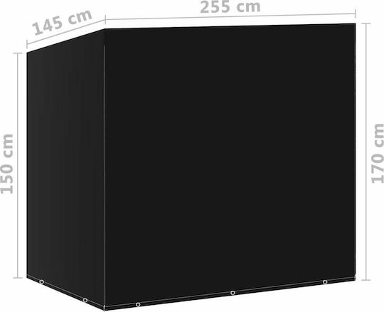 vidaXL Waterproof Garden Swing Cover 255x145x170cm in Black Colour 2 Pieces