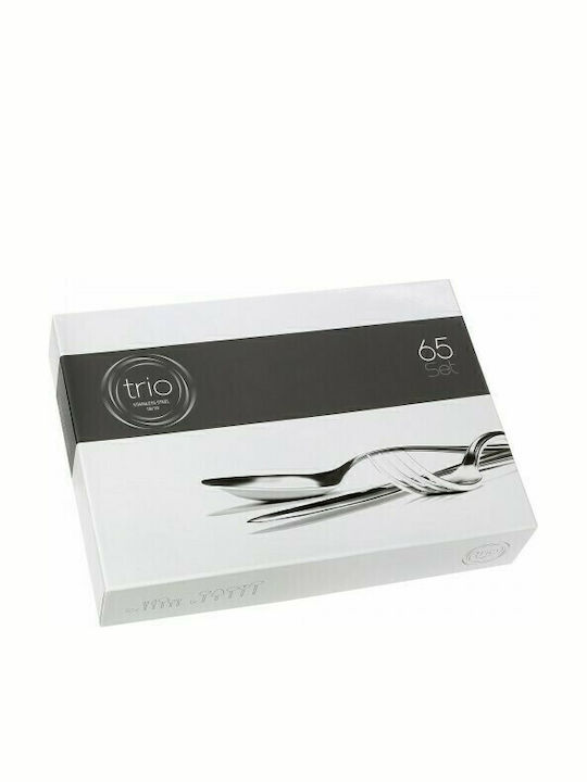 Cryspo Trio Karma Set de Tacâmuri Inoxidabil Argintiu 65buc
