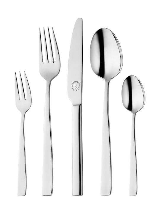 Cryspo Trio 72-Piece Stainless Steel 18/10 Silver Cutlery Set with Suitcase Osaka