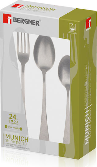Bergner Munich Besteckset Edelstahl Gray 24Stück