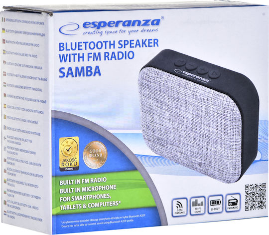 Esperanza Samba Bluetooth Speaker 3W with Radio Gray