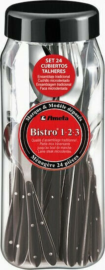 Amefa Bistro Set de Tacâmuri Inoxidabil Roșii 24buc