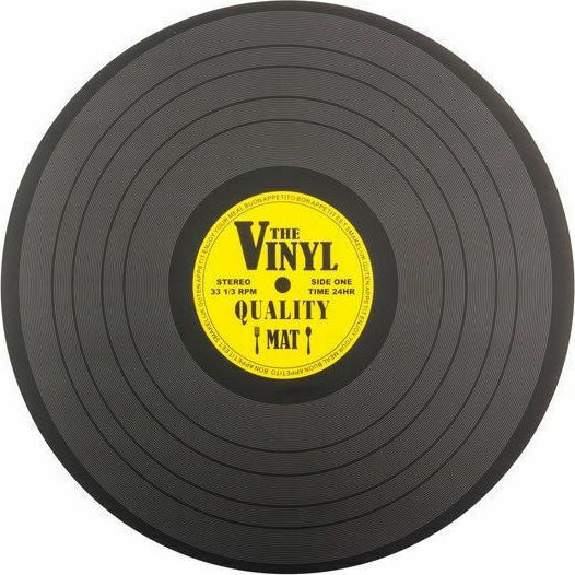 Retro Placemat Round Plastic Black 39cm 4pcs