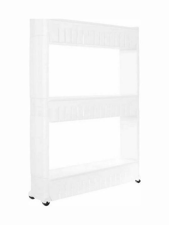 SPM Plastic Kitchen Trolley 3 Tiers White 54.5x12.5x72.5cm