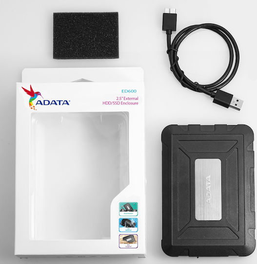 Adata ED600 Hard Drive Case 2.5" SATA III with connection USB 3.1 in Schwarz color