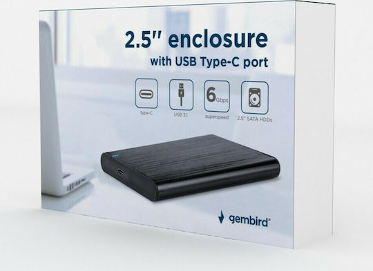 Gembird Θήκη για Σκληρό Δίσκο 2.5" SATA III με σύνδεση USB 3.1 Type-C
