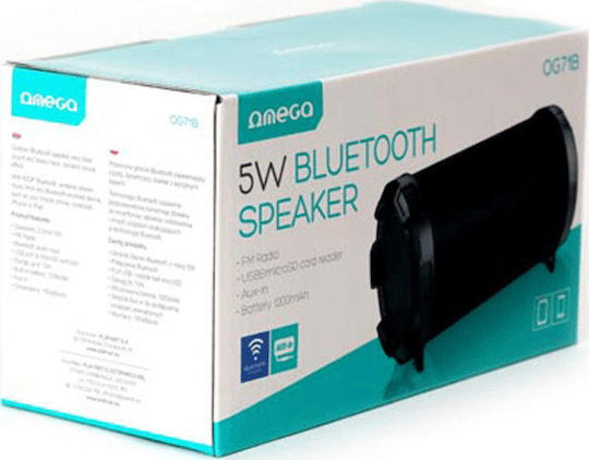 Platinet OG71B Bluetooth Speaker 5W with Radio and Battery Life up to 6 hours Black