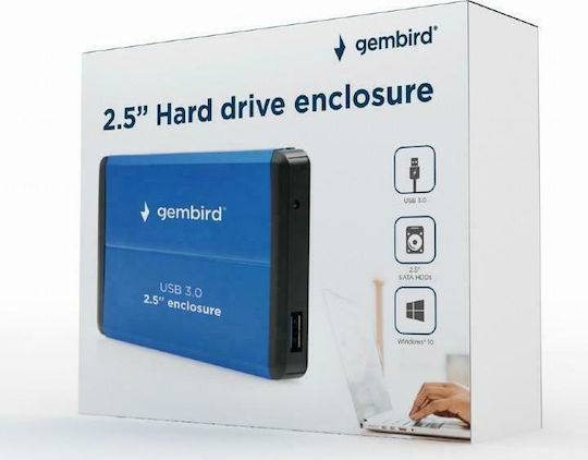 Gembird Case for Hard Drive 2.5" SATA III with Connection USB 3.0 Blue