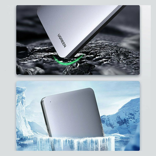 Ugreen CM300 Θήκη για Σκληρό Δίσκο 2.5" SATA III με σύνδεση USB 3.1 σε Γκρι χρώμα