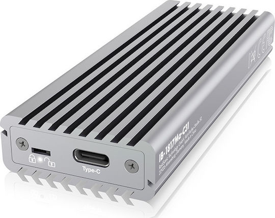 Icy Box Θήκη για Σκληρό Δίσκο M.2 PCI Express NVME με σύνδεση Type-C σε Γκρι χρώμα