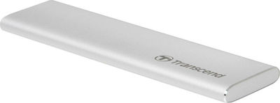Transcend Θήκη για Σκληρό Δίσκο M.2 SATA III με σύνδεση USB3.0 σε Ασημί χρώμα