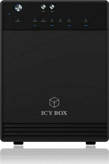 Icy Box Θήκη για 4 Σκληρούς Δίσκους 2.5" / 3.5" SATA III με σύνδεση USB 3.1 Type-C
