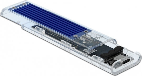 DeLock Θήκη για Σκληρό Δίσκο M.2 PCI Express με σύνδεση Type-C σε Διάφανο χρώμα