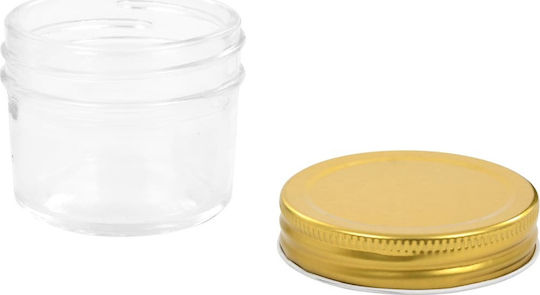 vidaXL Glass Jar with Gold Lid 110ml 24pcs