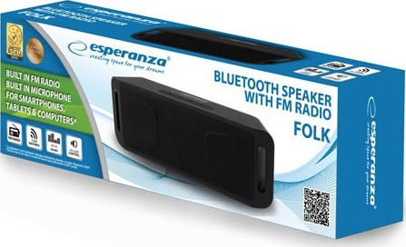 Esperanza Folk Bluetooth Speaker 3W with Radio Black