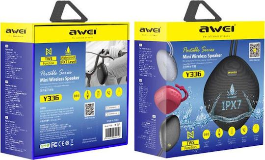 Awei Y336 Waterproof Bluetooth Speaker 5W with Battery Life up to 6 hours Black
