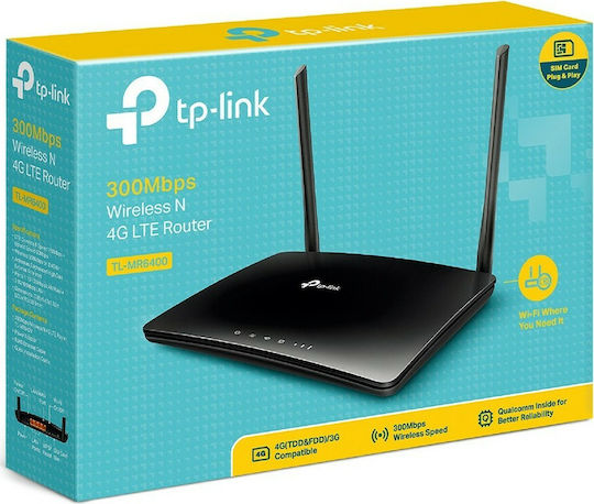 TP-LINK TL-MR6400 v5 Wireless 4G Router Wi‑Fi 4 with 3 Ports