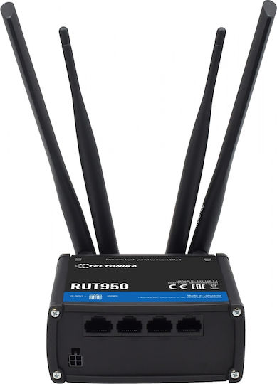 Teltonika RUT950 v3 Ασύρματο 4G Router Wi‑Fi 4 με 4 Θύρες