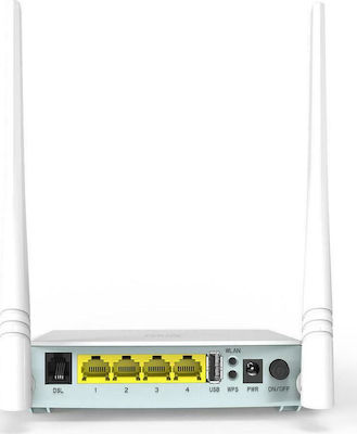 Tenda D301 v1 Ασύρματο ADSL2+ Modem Router Wi‑Fi 4 με 4 Θύρες