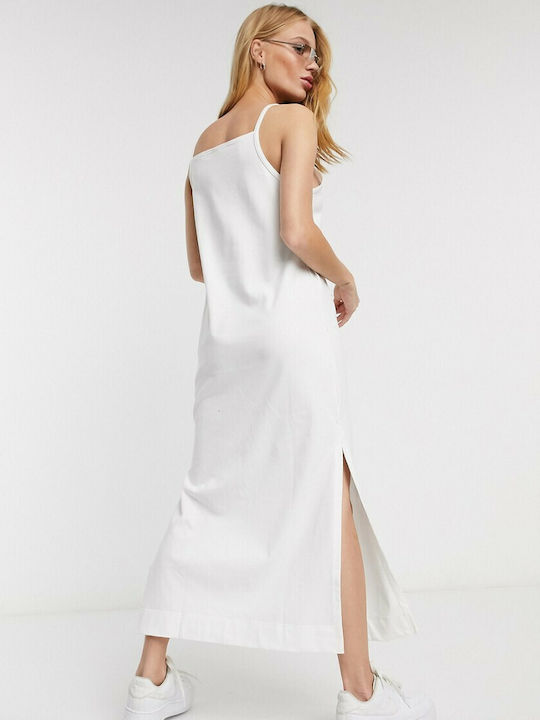 Nike Sportswear Midi Καλοκαιρινό All Day Φόρεμα Μακό Λευκό