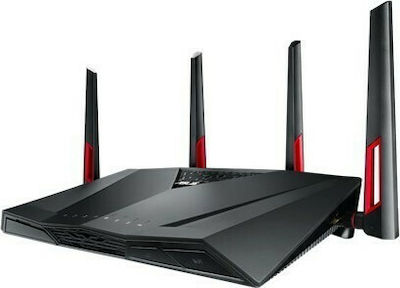Asus RT-AC88U Drahtlos Router Wi‑Fi 5 mit 8 Anschlüssen Gigabit Ethernet