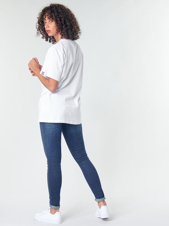 Ellesse Albany Αθλητικό Oversized Γυναικείο T-shirt Λευκό με Στάμπα