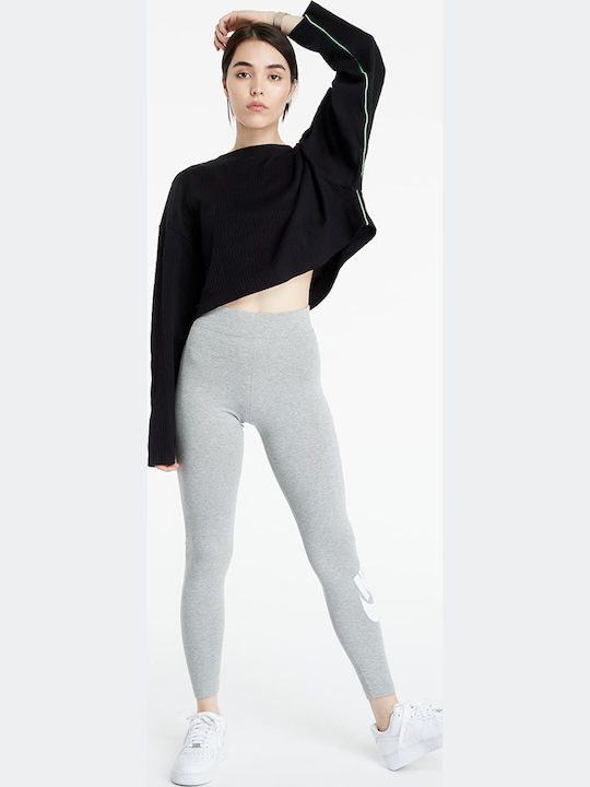 Sportswear Essential Women's Long Training Legging High Waisted with Fur Lining Gray