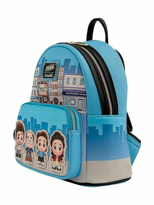 Loungefly Seinfeld Chibi City Backpack Παιδική Τσάντα Πλάτης Τιρκουάζ 25εκ. Seinfeld Chibi City Mini
