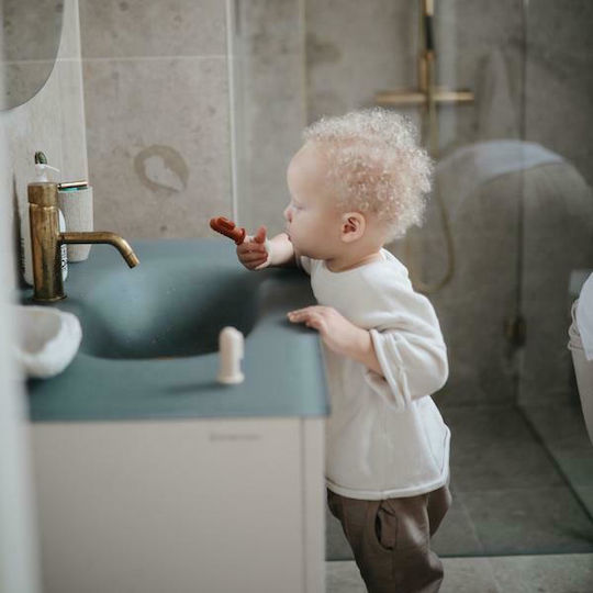 Mushie Set Baby Finger Toothbrushes For 0m+ 2 Pieces Stone / Tradewinds