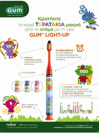 GUM Light-Up 903 Παιδική Οδοντόβουρτσα για 7+ Χρονών κόκκινο