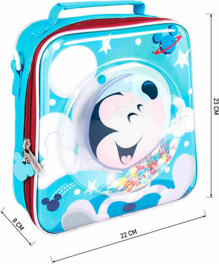 Cerda Mickey Confetti School Shoulder Lunch Bag Light Blue Mickey 22 x 8 x 23cm