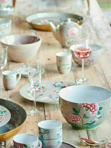 PiP Studio Blushing Birds Μπωλ Σερβιρίσματος Στρογγυλό από Πορσελάνη με Διάμετρο 12εκ.