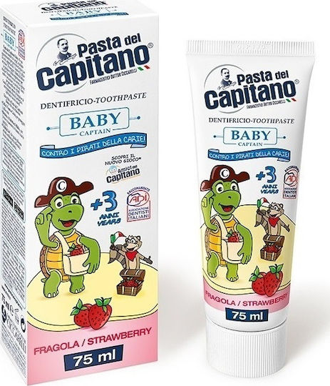 Pasta del Capitano Baby Παιδική Οδοντόκρεμα για 3+ Χρονών με Γεύση Φράουλα 75ml