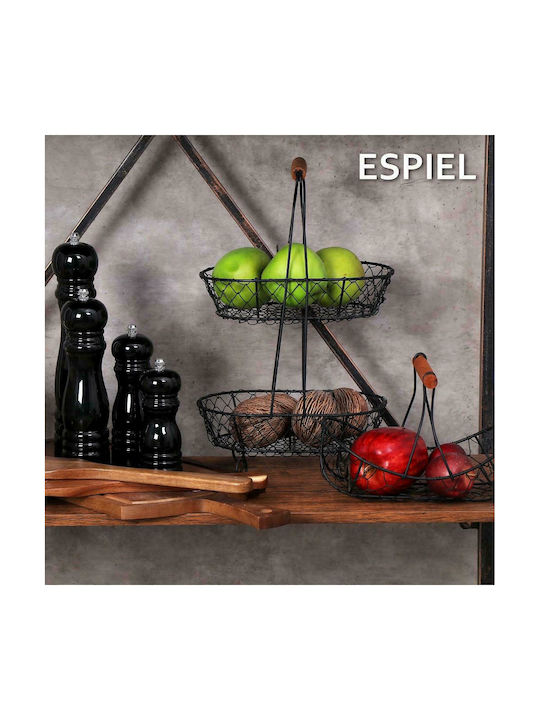 Espiel Manual Wooden Spice Mill Set 26cm Black 2pcs