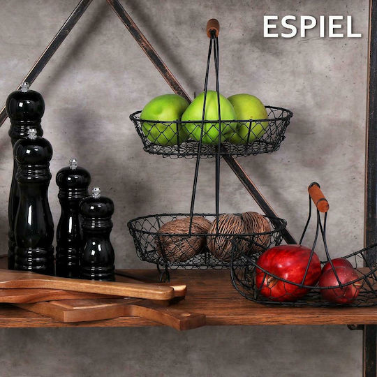 Espiel Set Manual Râșnițe Condimente din Lemn în Culoare Negru 26cm 2buc