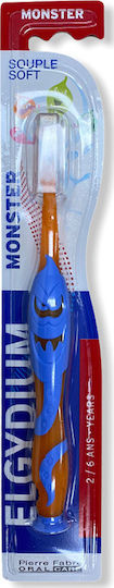 Elgydium Kids Monster Souple Soft Baby Toothbrush For 2+ Years Orange Blue