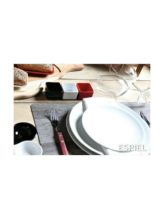Espiel Dip Serving Bowl Square made of Porcelain Red 5x5cm