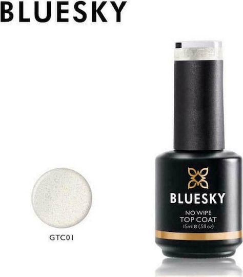 Bluesky No Wipe Matte Top Coat για Ημιμόνιμα Βερνίκια Matte 15ml